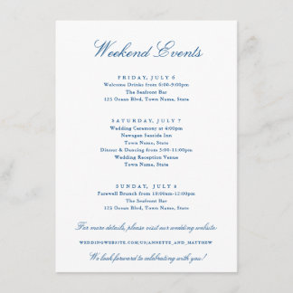 Southport Collection Weekend Events Wedding Enclosure Card