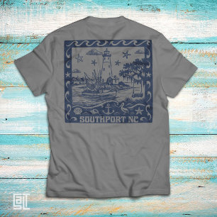 Southport NC Coastal Lighthouse Nautical T-Shirt