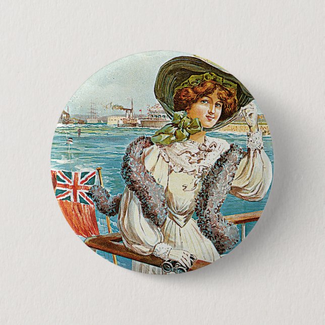 Southsea and Portsmouth 6 Cm Round Badge (Front)