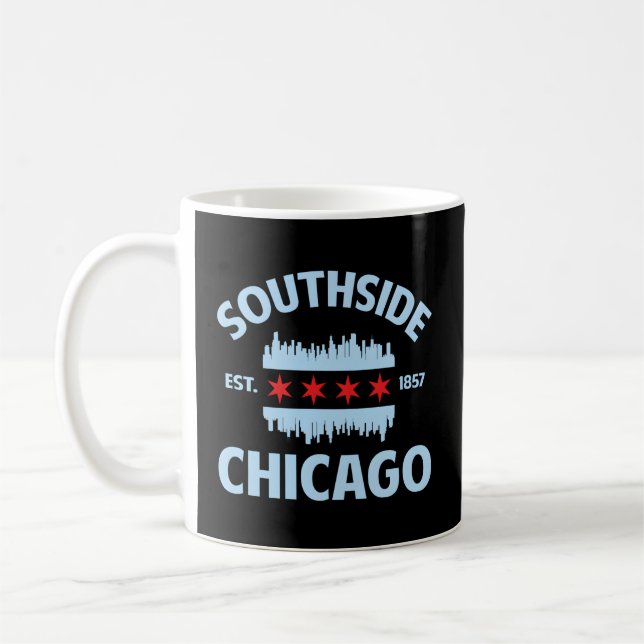 Southside Chicago Flag Skyline Coffee Mug (Left)