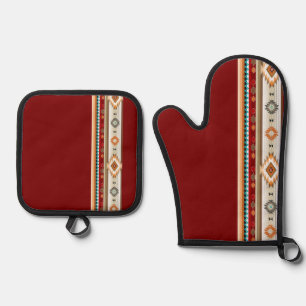 Southwest 2 - changeable colours oven mitt & pot holder set