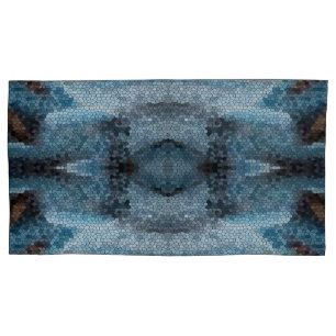 Southwest Abstract Mosaic Blue King Pillowcase