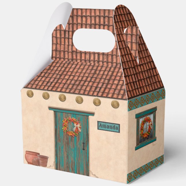 Southwest Adobe and Terracotta Tile House Design Favour Box (Front)