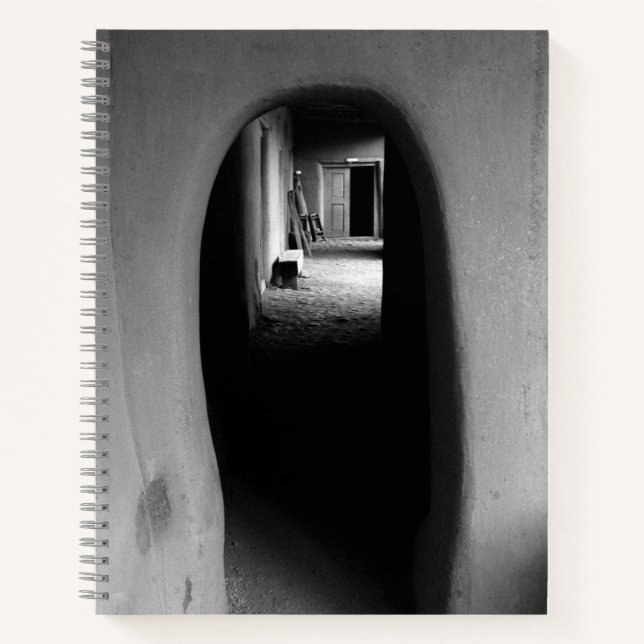 Southwest Adobe Passageway: Black & White Photo Notebook (Front)