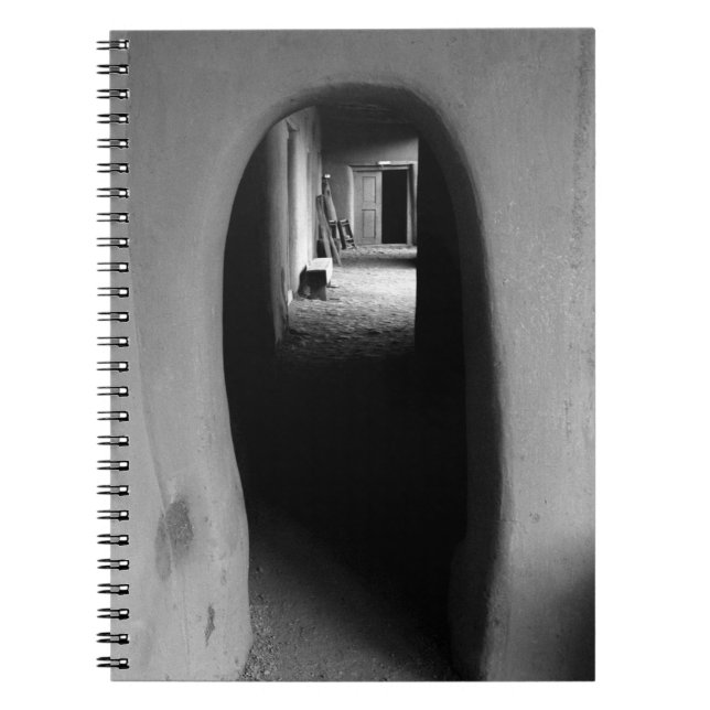 Southwest Adobe Passageway: Black & White Photo Notebook (Front)