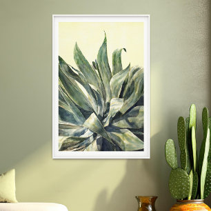 Southwest Agave Watercolor Sage Green and Yellow Poster