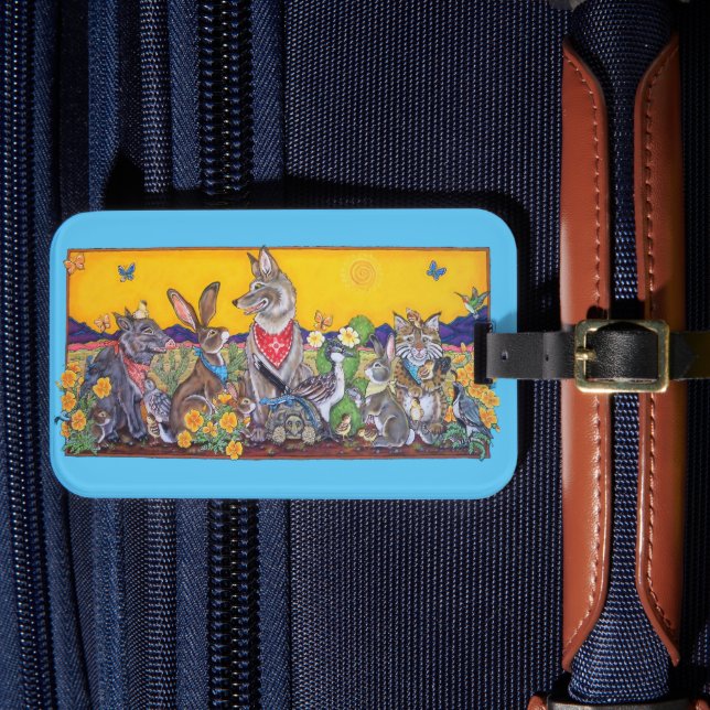 Southwest Animals Coyote Roadrunner Desert Luggage Luggage Tag (Front Insitu 4)