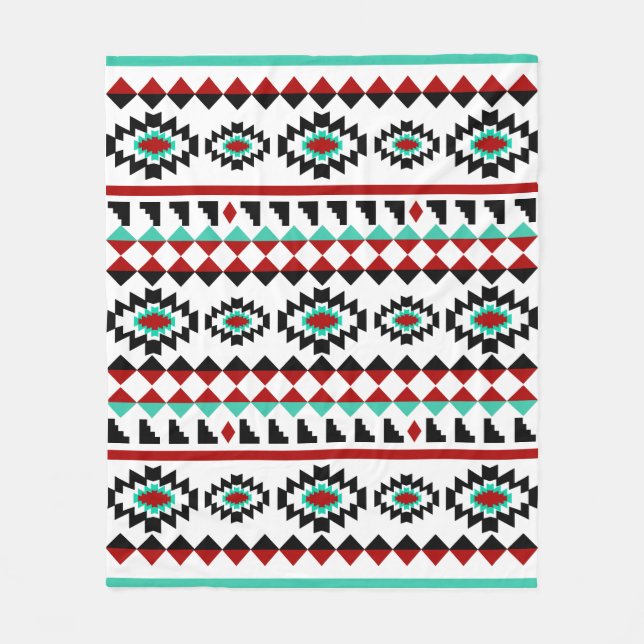 Southwest Aztec Native American Tribal Design Fleece Blanket (Front)