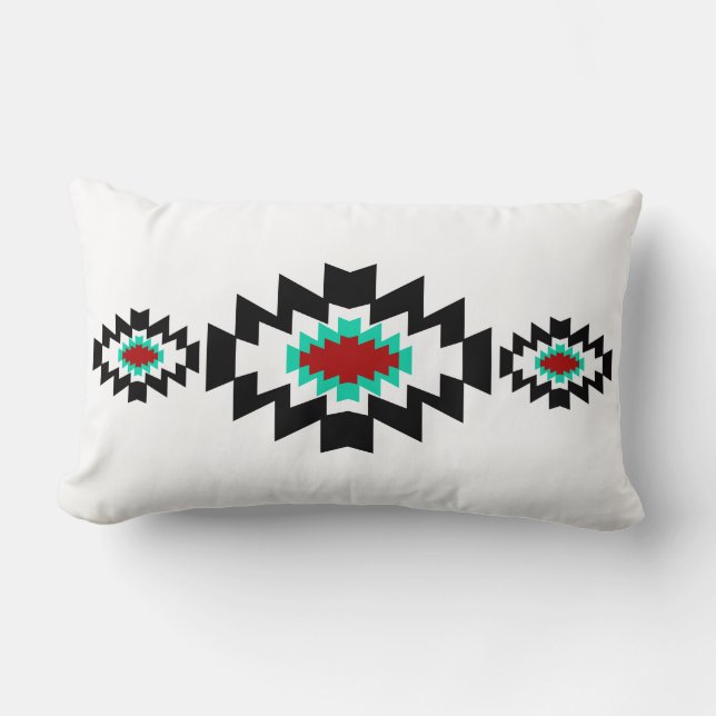 Southwest Aztec Native American Tribal Design Lumbar Cushion (Front)