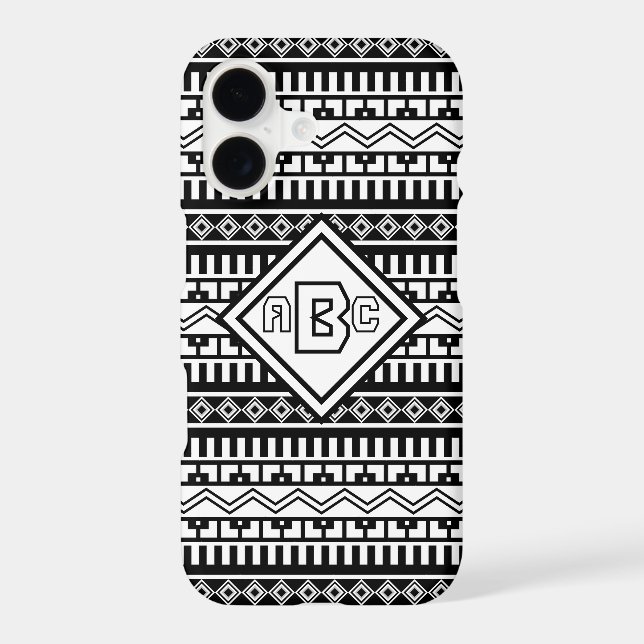 Southwest Black and White Geometric Personalized (Back)