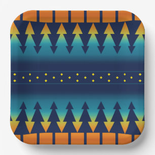 Southwest Blanket Style Sunset Pines  Paper Plate