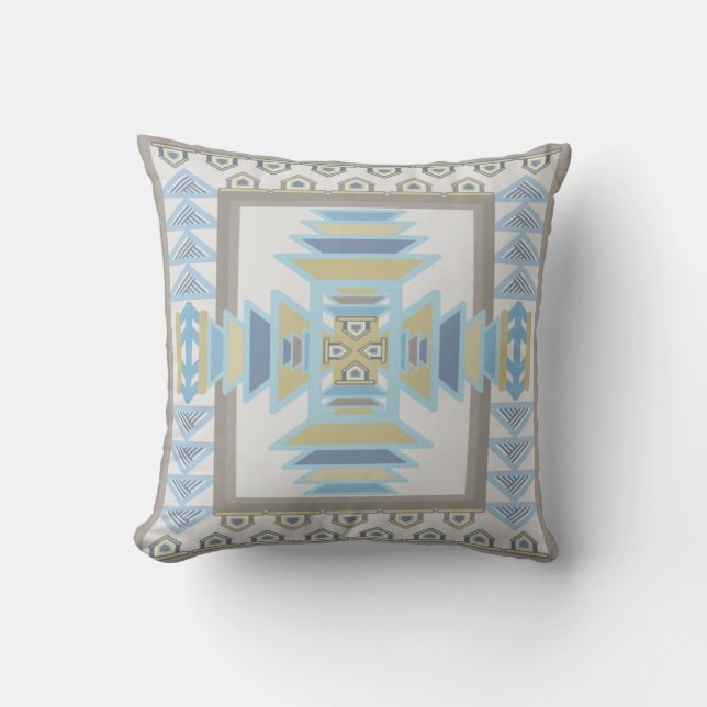 Southwest Blues Indian Blanket Art Design  Cushion (Front)
