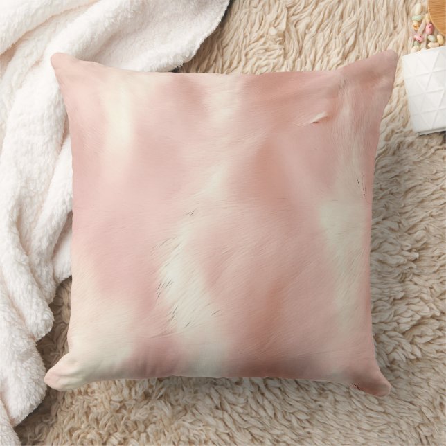 Southwest Blush Pink Cowgirl Cowhide Cushion (Blanket)