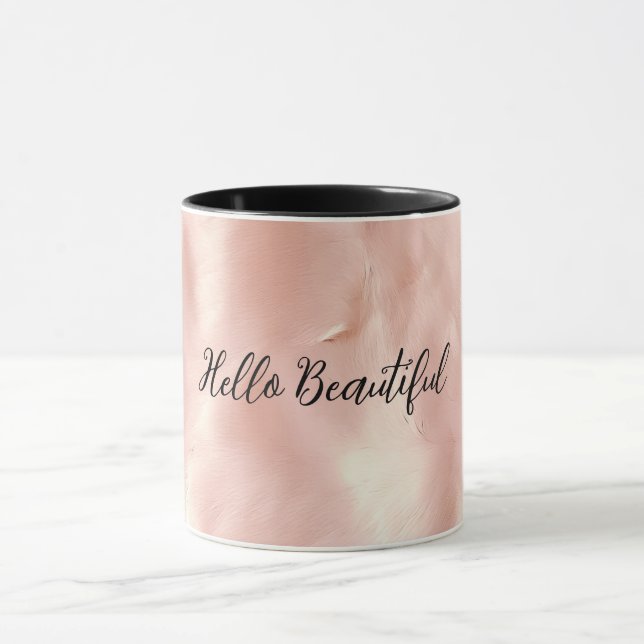 Southwest Blush Pink Cowgirl Cowhide Mug (Center)