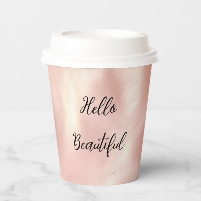 Southwest Blush Pink Cowgirl Cowhide Paper Cups (Front)