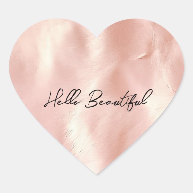 Southwest Blush Pink Gold Cowgirl Cowhide Heart Sticker (Front)