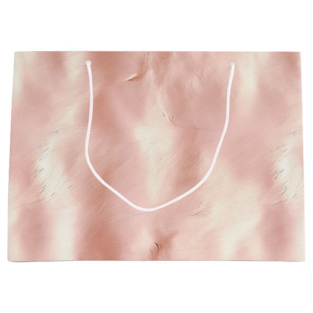 Southwest Blush Pink Gold Cowgirl Cowhide Large Gift Bag (Front)