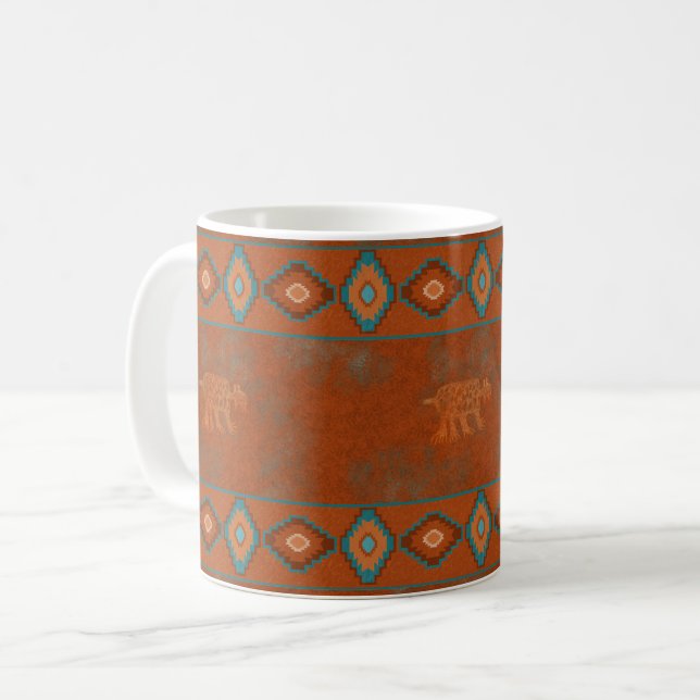 Southwest Bobcat Petroglyphs Coffee Mug (Front Left)