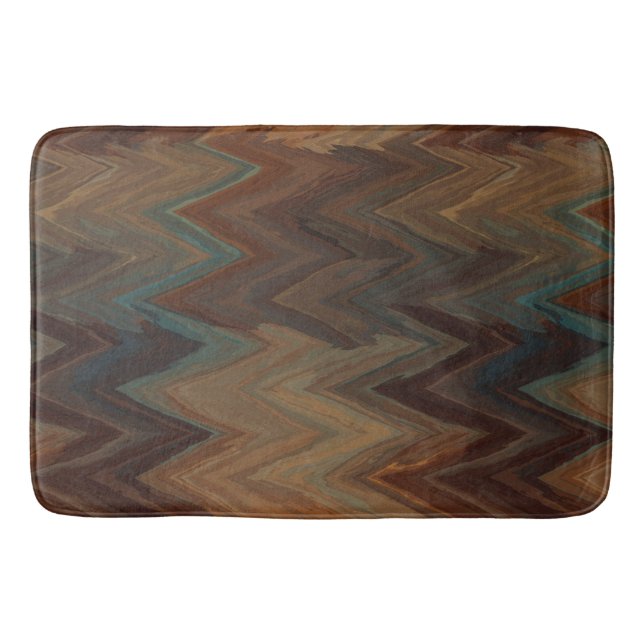 Southwest Brown Chevron Bath Mat (Front)