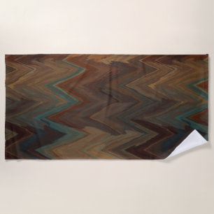 Southwest Brown Chevron Beach Towel