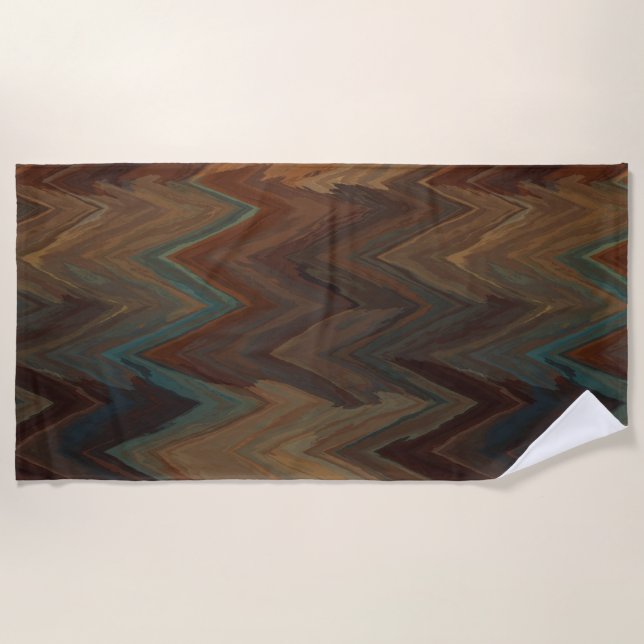 Southwest Brown Chevron Beach Towel (Front)