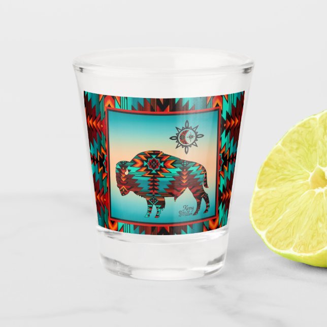 Southwest Buffalo Shot Glass (Front)
