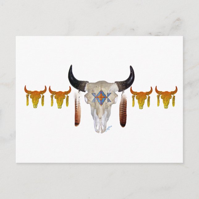 Southwest Buffalo Skull Postcard (Front)