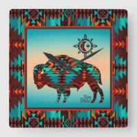 Southwest Buffalo Square Wall Clock