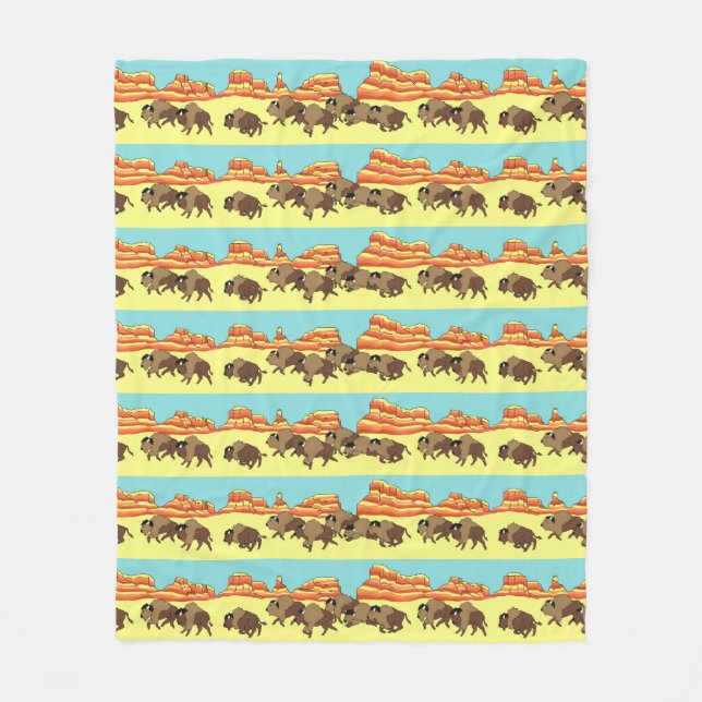 Southwest Buffalo Stripe Fleece Blanket (Front)