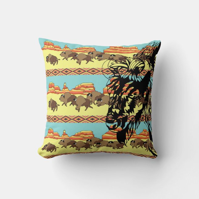 Southwest Buffalo Stripe Pillow (Front)