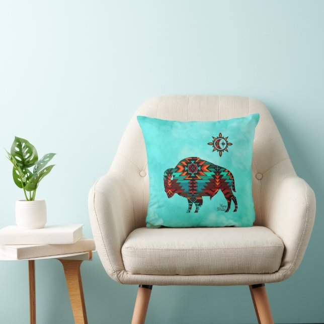 Southwest Buffalo  Throw Pillow (Chair)