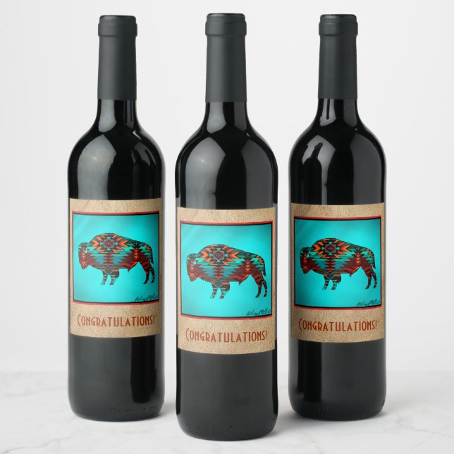 Southwest Buffalo Wine Label (Bottles)