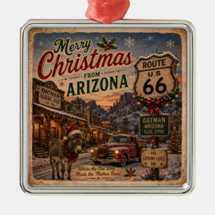 Southwest Burro Christmas Tree Keepsake Metal Tree Decoration