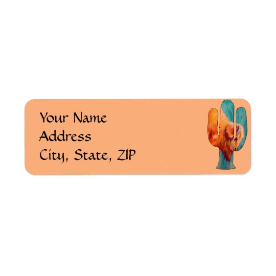 Southwest Cactus and Buffalo Return Address Label