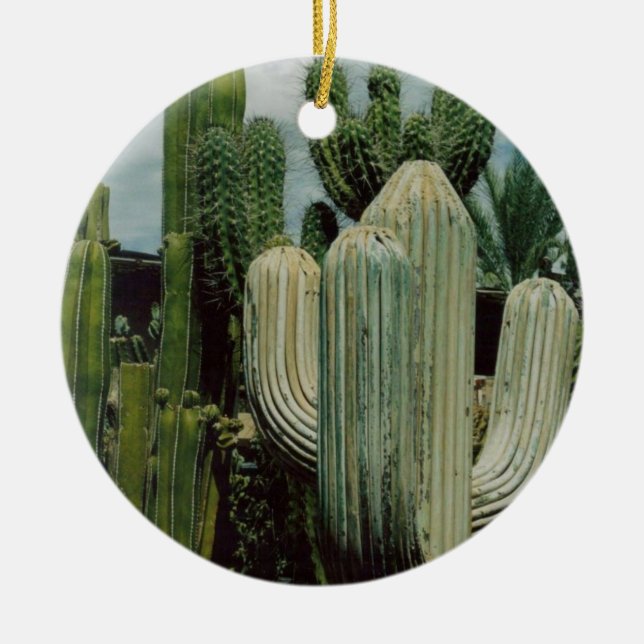 Southwest Cactus Ceramic Tree Decoration (Front)