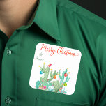 Southwest Cactus Christmas Gift Tag Sticker Label<br><div class="desc">This design was created though digital art. It may be personalised in the area provided or customising by choosing the click to customise further option and changing the name, initials or words. You may also change the text colour and style or delete the text for an image only design. Contact...</div>