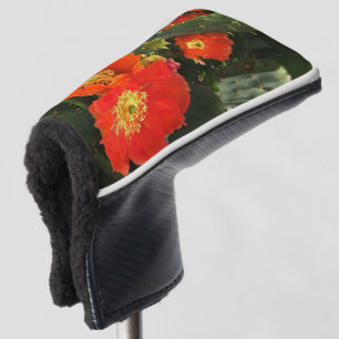 Southwest Cactus Flower Bright Red Floral Bloom Golf Head Cover