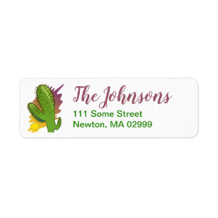 Southwest Cactus Return Address Label