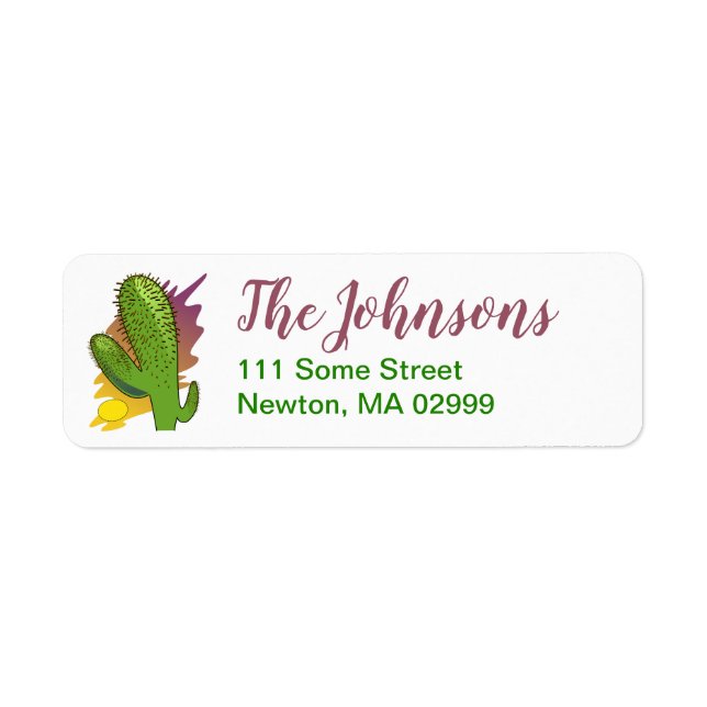 Southwest Cactus Return Address Label (Front)