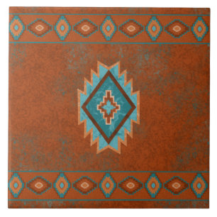 Southwest Canyons Diamond Geometric Border Tile