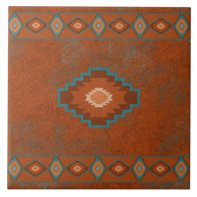 Southwest Canyons Diamond Geometric Border Tile (Front)