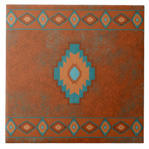 Southwest Canyons Diamond Geometric Border Tile