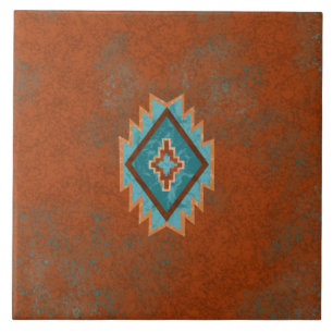 Southwest Canyons Diamond Geometric Pattern Tile