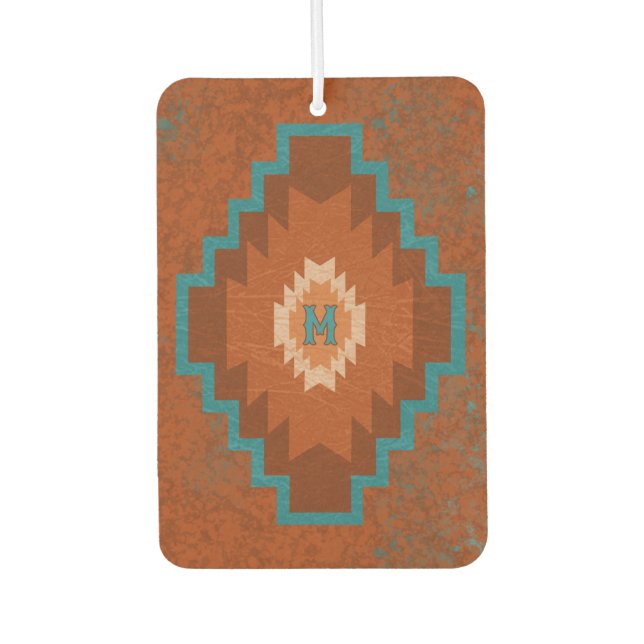Southwest Canyons Geometric Diamond Custom Initial Car Air Freshener (Front)