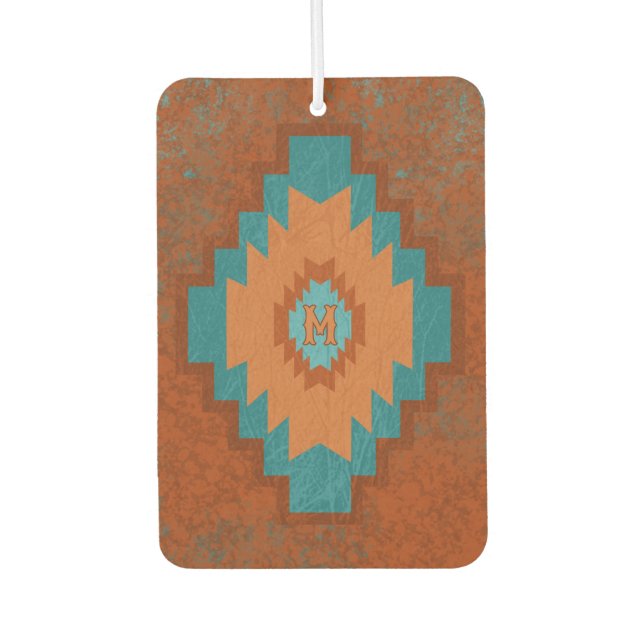 Southwest Canyons Geometric Diamond Custom Initial Car Air Freshener (Front)