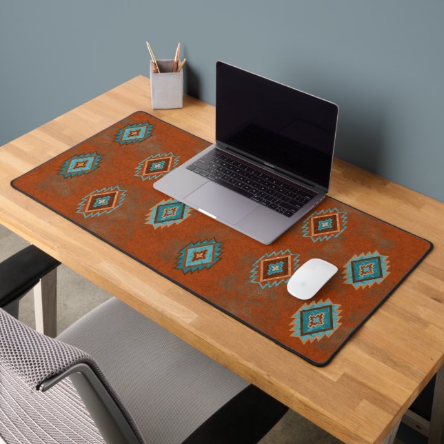 Southwest Canyons Geometric Diamond Design Desk Mat (Office 2)