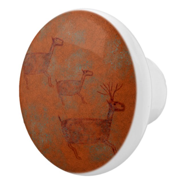 Southwest Canyons Petroglyphs Ceramic Knob (Right)