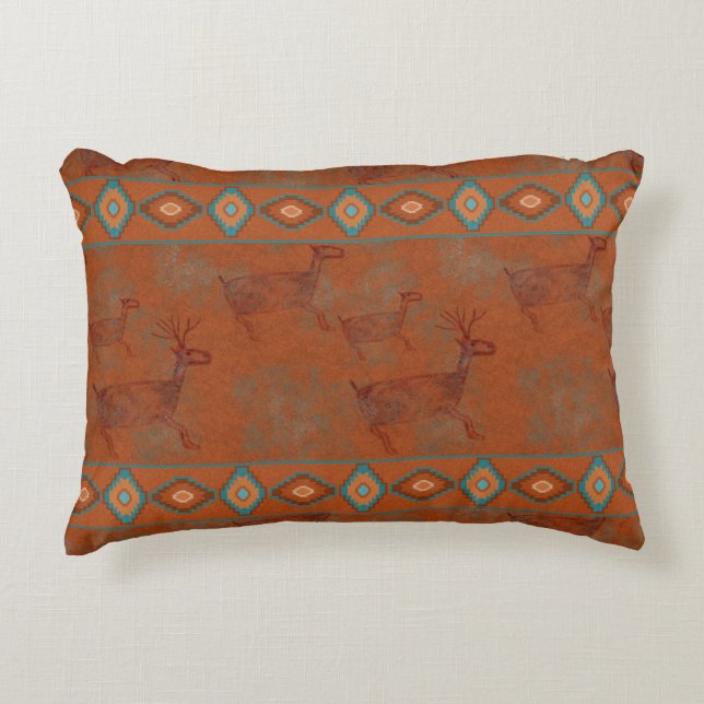 Southwest Canyons Petroglyphs Decorative Cushion (Front)
