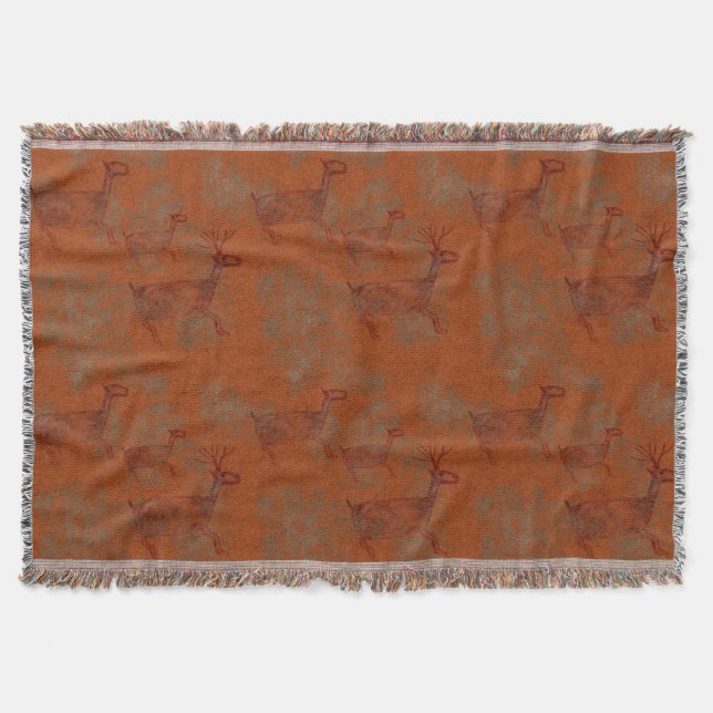 Southwest Canyons Petroglyphs Throw Blanket (Front)