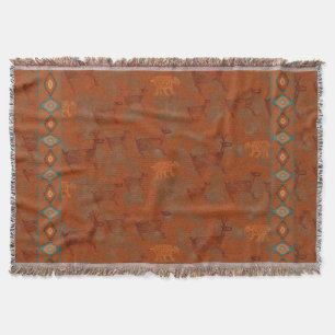 Southwest Canyons Petroglyphs Throw Blanket